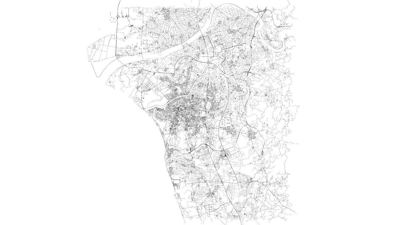 Tainan City  Road Network and Streets 3D model_12
