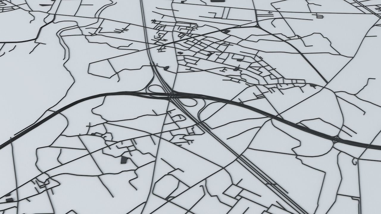 Tainan City  Road Network and Streets 3D model_4
