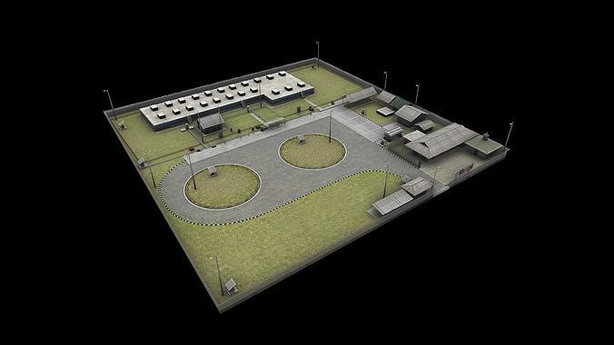 PERTAMINA Oil Factory Low-poly 3D model