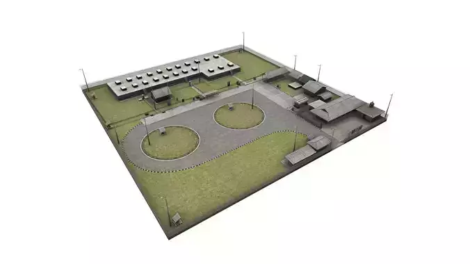 PERTAMINA Oil Factory Low-poly 3D model
