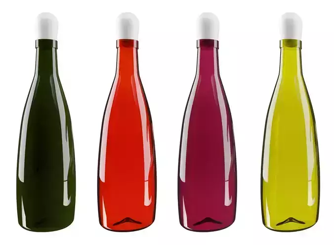 Glass bottle Low-poly 3D model