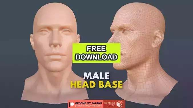 Character - Male Head Base Mesh Blendshape