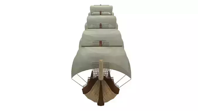 Sailing Ship - watercraft - pirate of caribbean - fluyt Low-poly 3D model