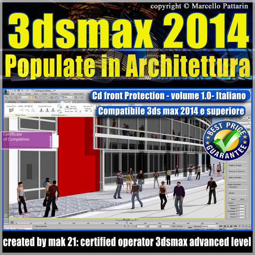 3dsmax 2014 Populate Architettura vol 1 italiano cd front