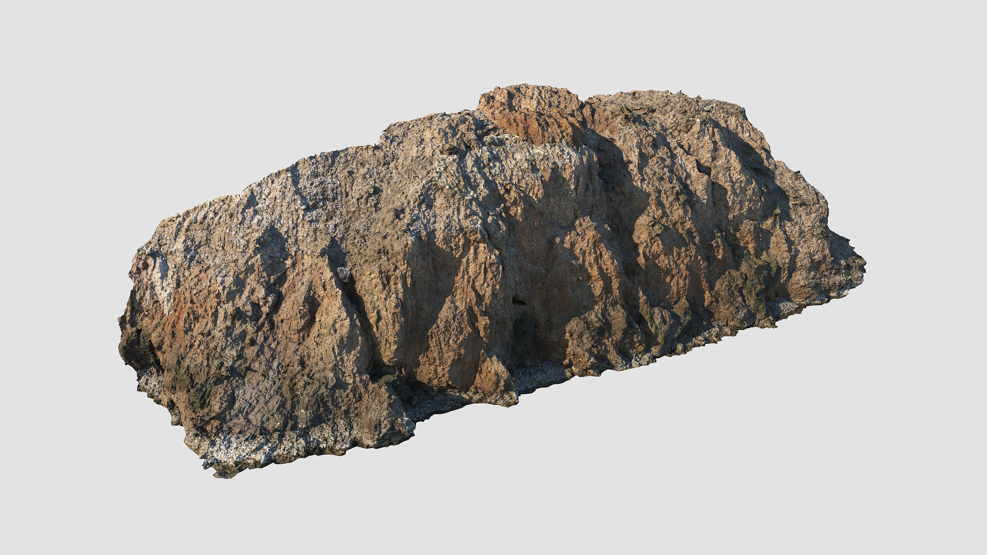 Coastal rocky cliff Low-poly 3D model_2