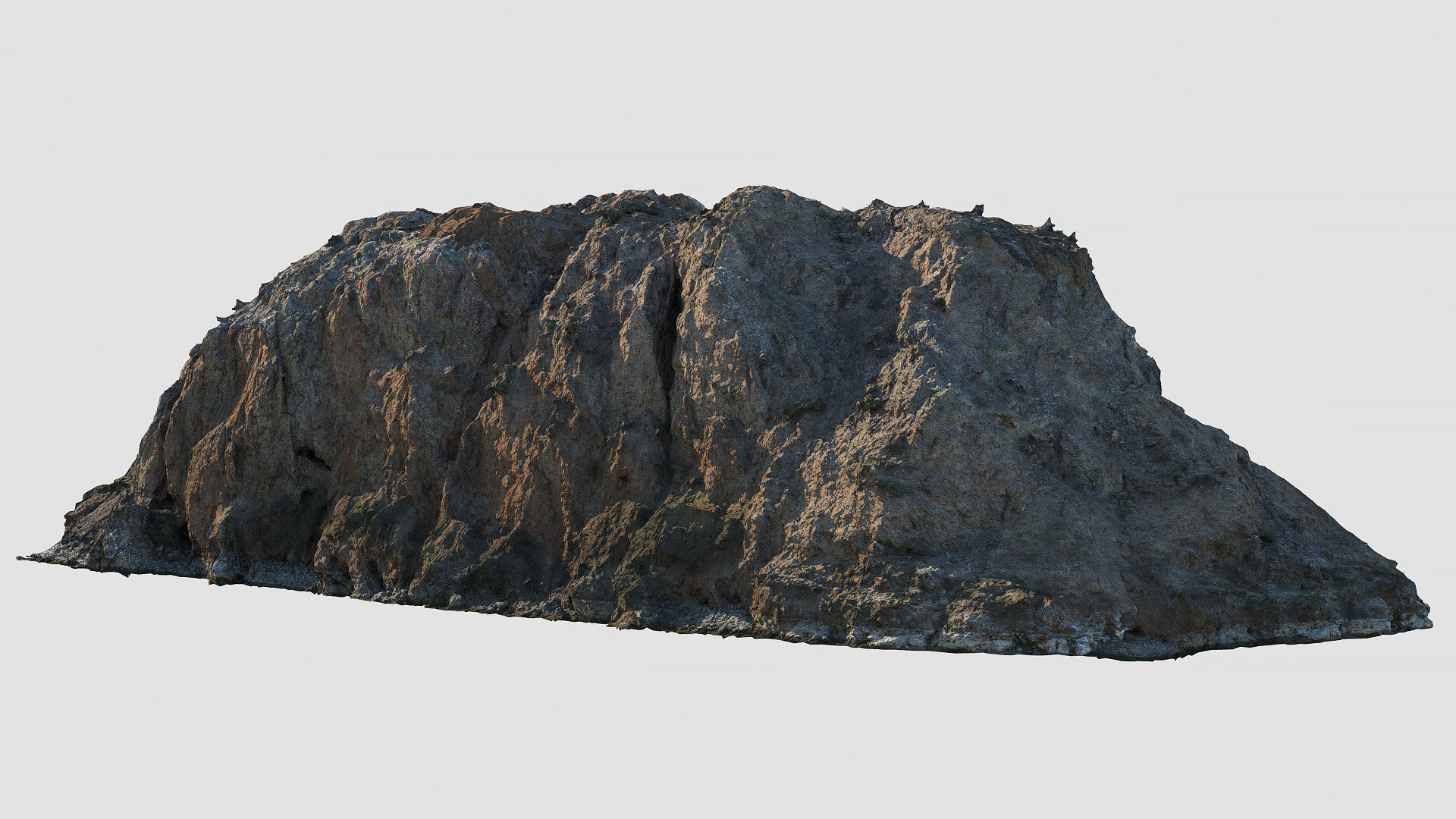 Coastal rocky cliff Low-poly 3D model_4