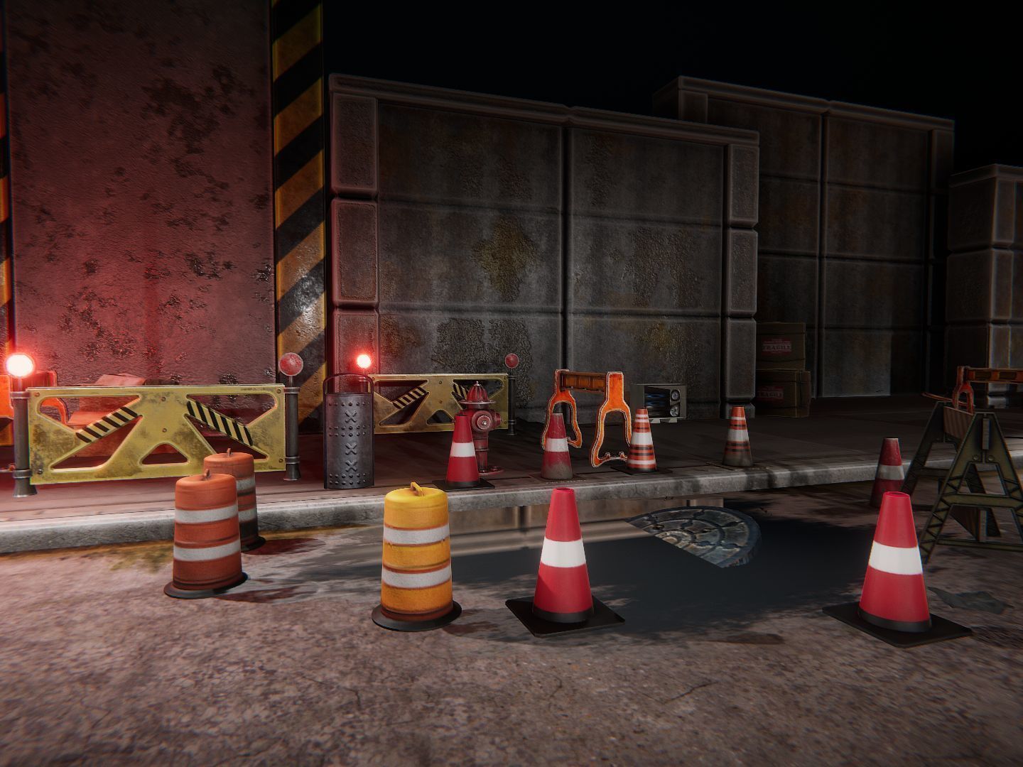 Street Props Low-poly 3D model_9