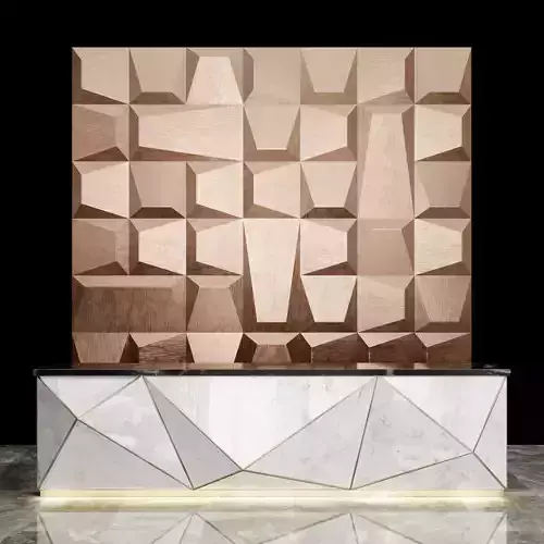 Reception polygonal wall shelf
