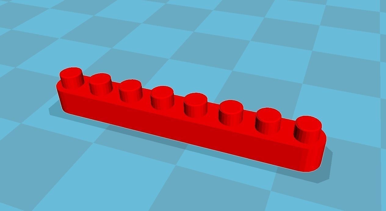 Print Block 1 by 8 at round edges 3D print model_1