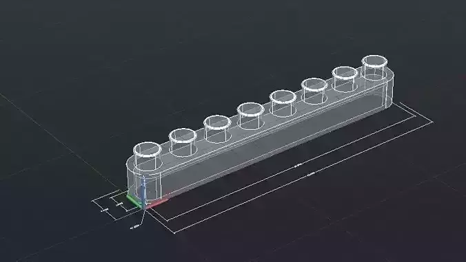 Print Block 1 by 8 at round edges