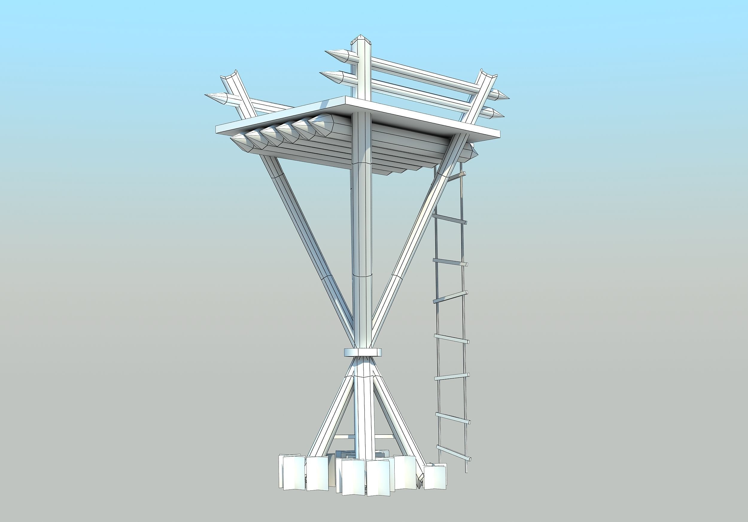 Watch Tower - Low poly Low-poly 3D model_1