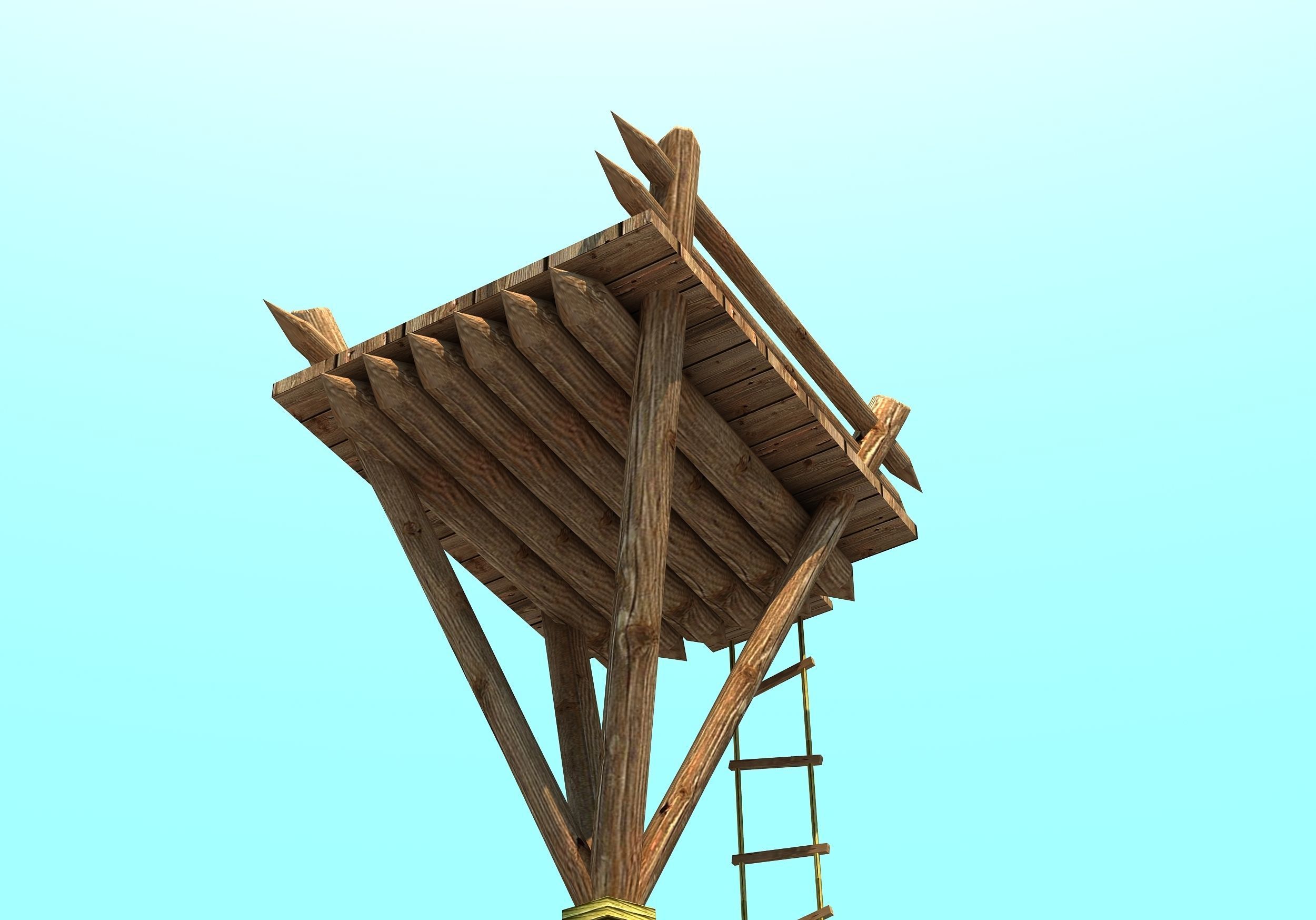 Watch Tower - Low poly Low-poly 3D model_4