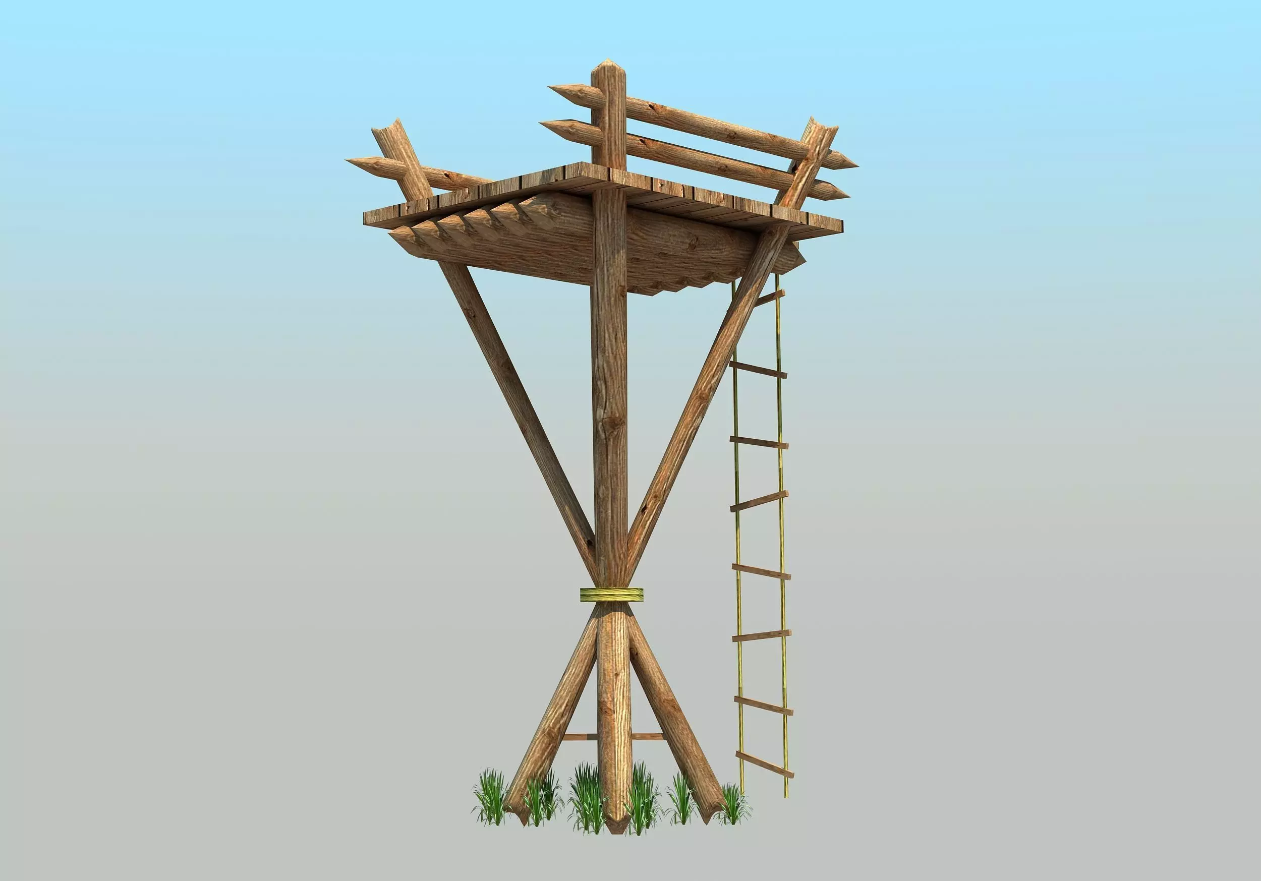 Watch Tower - Low poly Low-poly 3D model_0