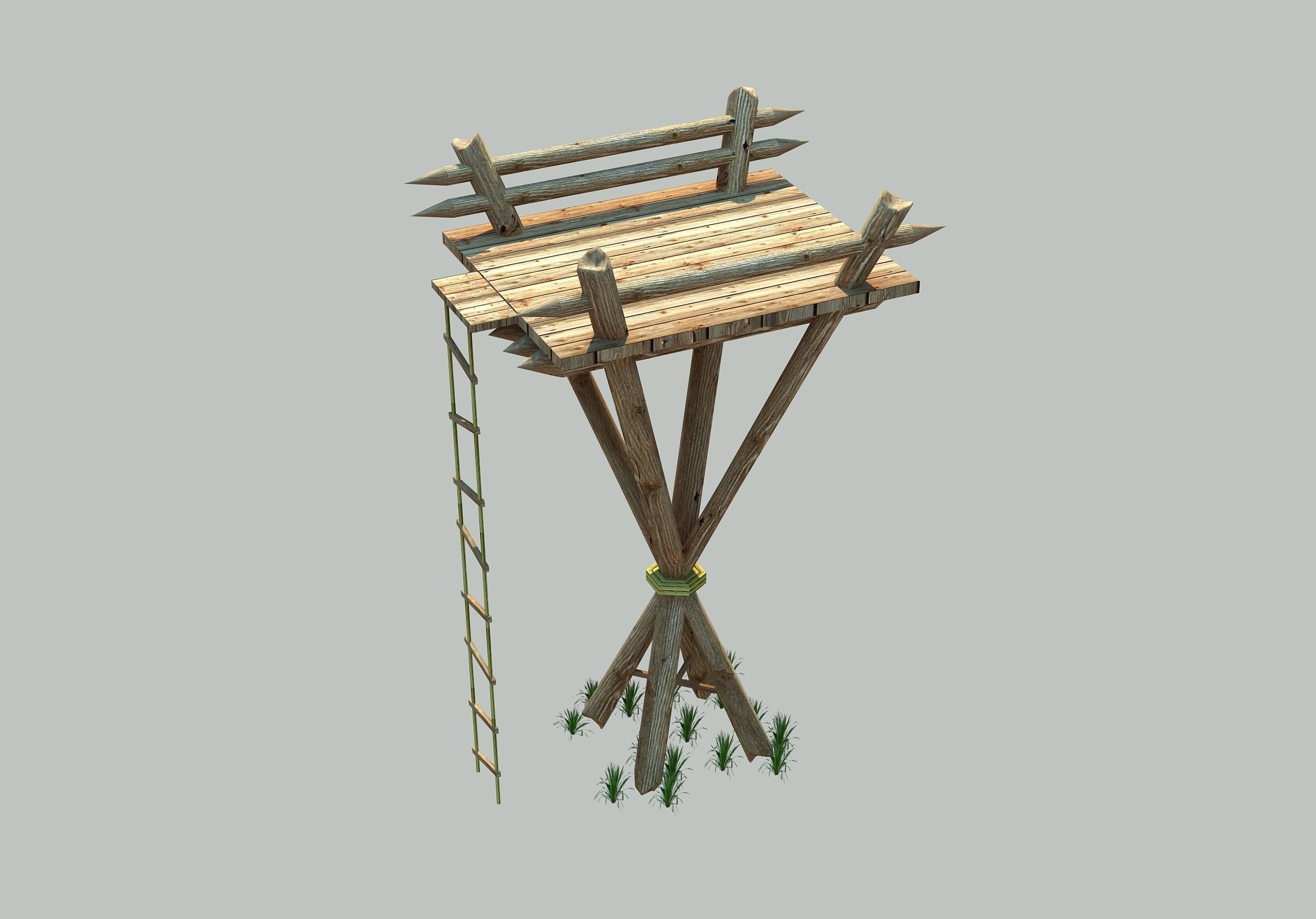 Watch Tower - Low poly Low-poly 3D model_3