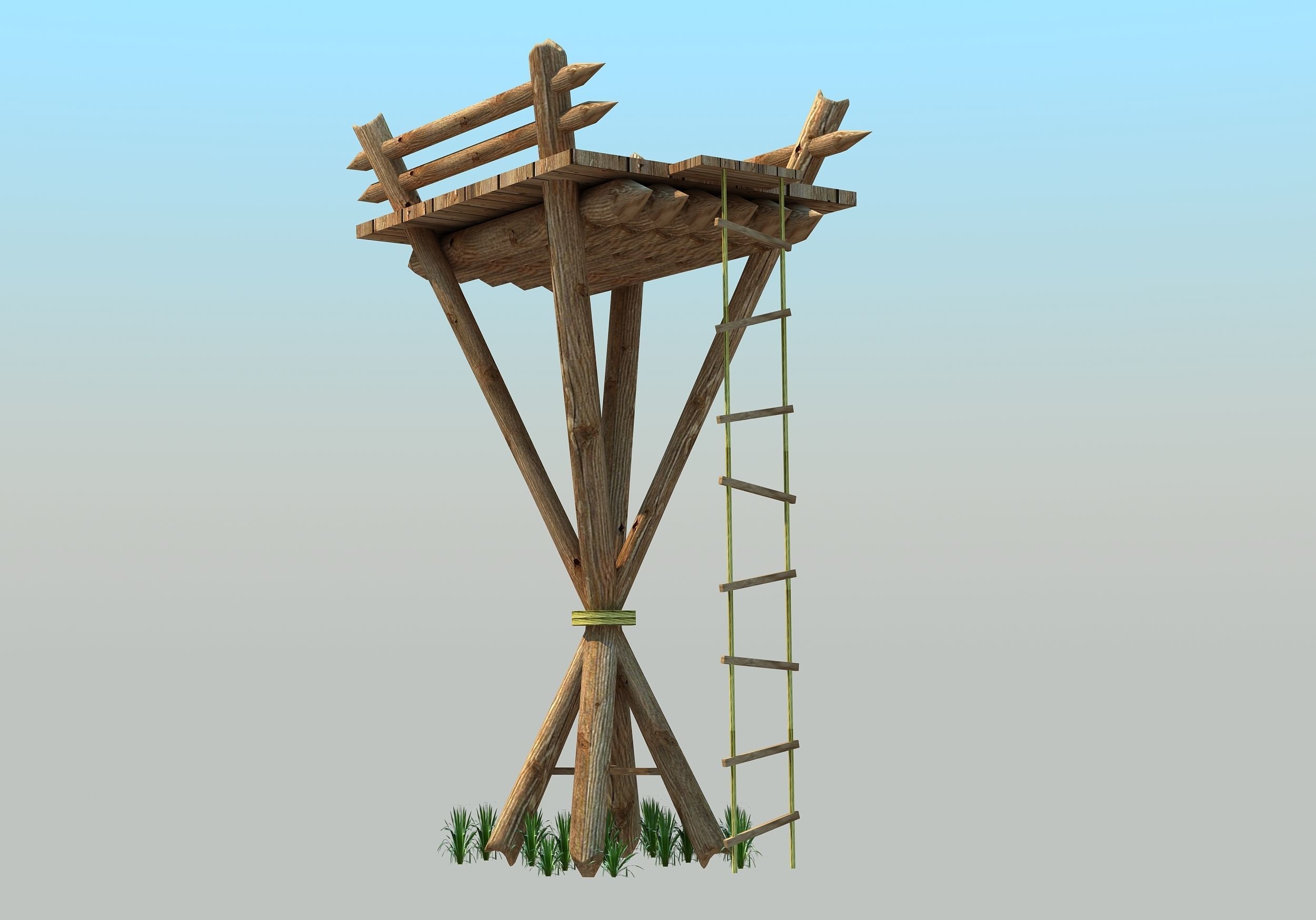 Watch Tower - Low poly Low-poly 3D model_2