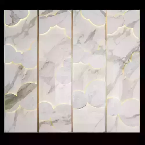 Decor marble wall panel with gold clouds
