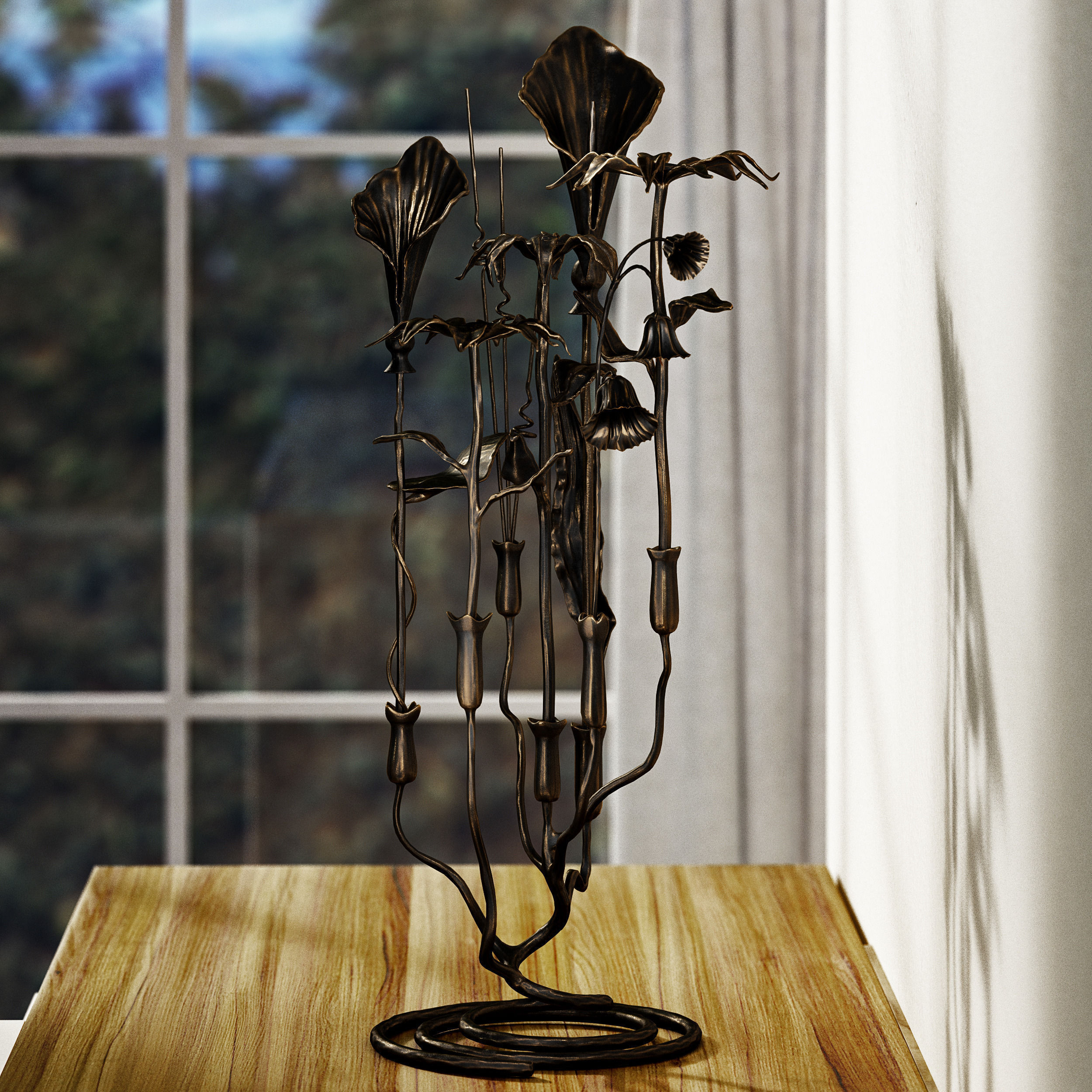 Bronze bouquet 3D model_4