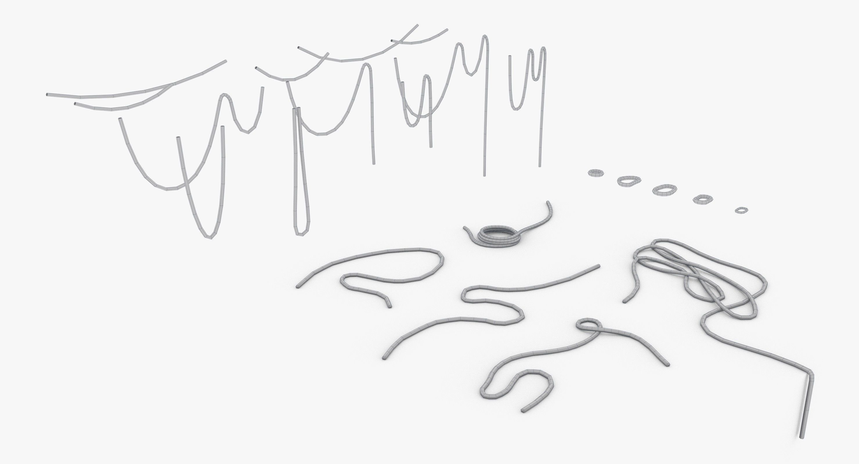 Modular Wooden Stakes and Planks Asset Low-poly 3D model_7