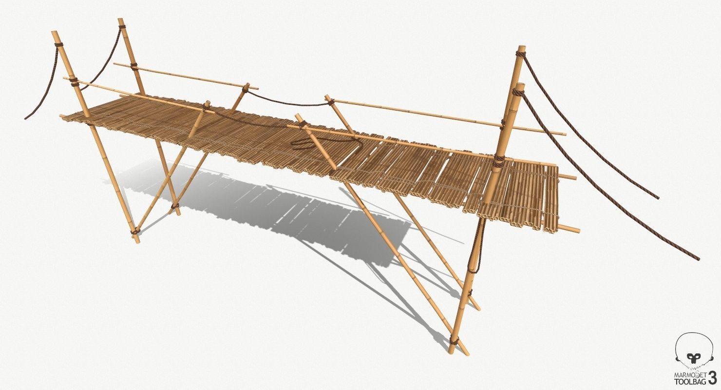 Modular Wooden Stakes and Planks Asset Low-poly 3D model_15