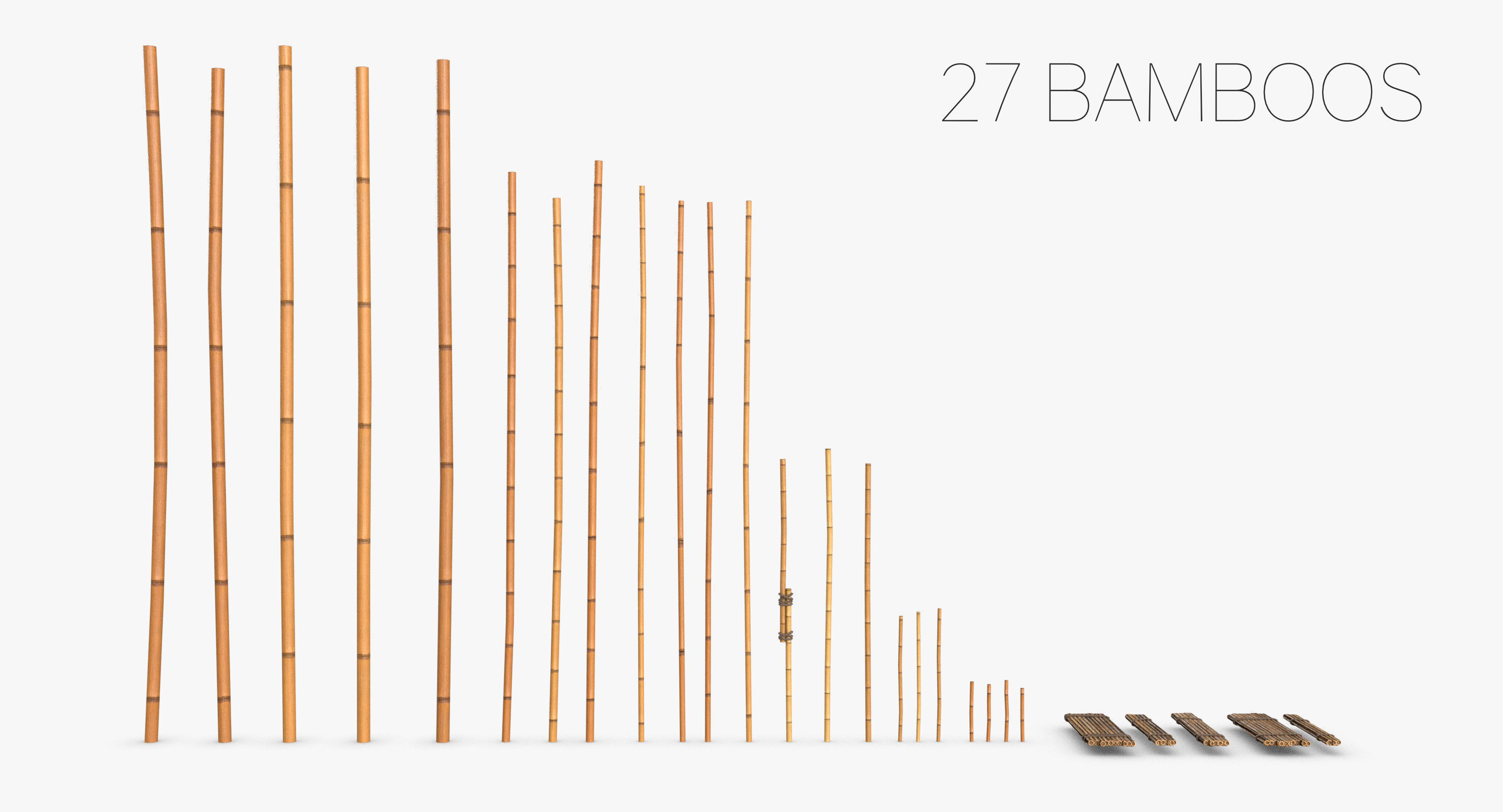 Modular Wooden Stakes and Planks Asset Low-poly 3D model_4
