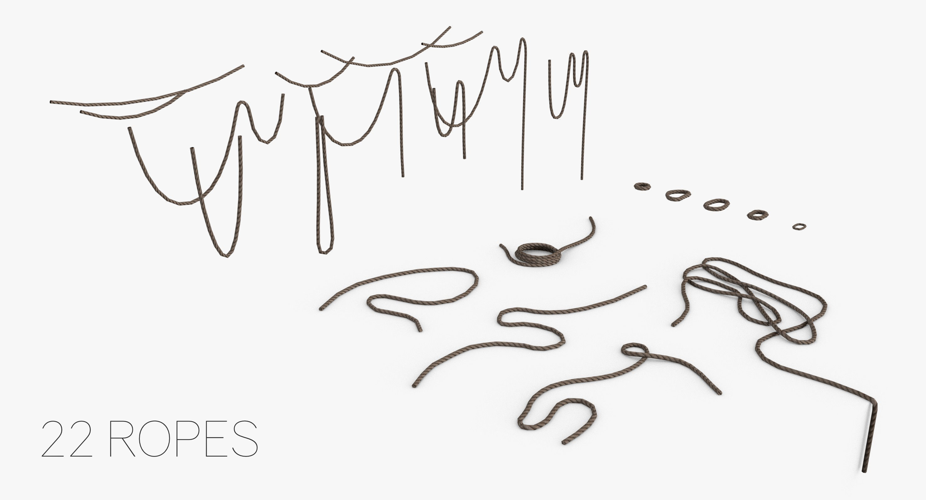 Modular Wooden Stakes and Planks Asset Low-poly 3D model_6