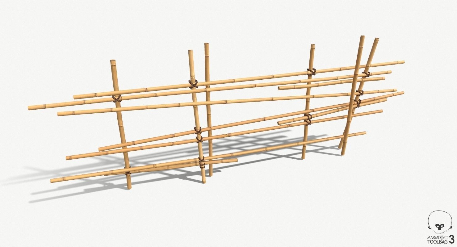 Modular Wooden Stakes and Planks Asset Low-poly 3D model_17