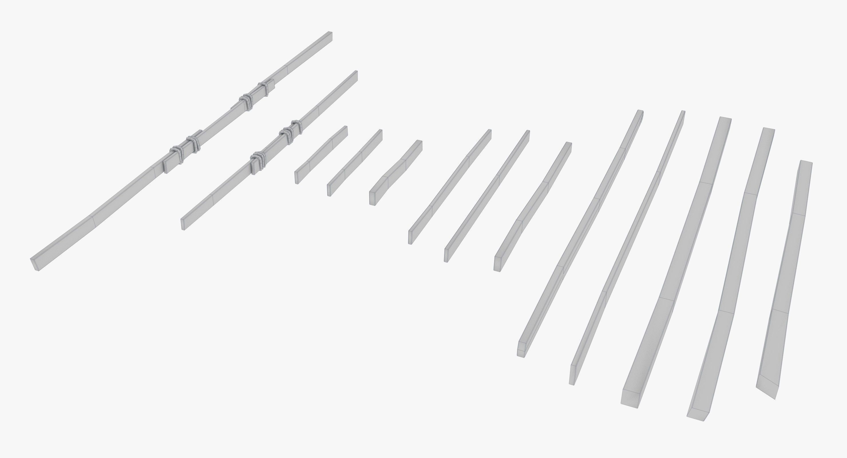 Modular Wooden Stakes and Planks Asset Low-poly 3D model_13