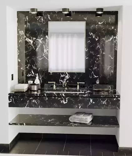 Bathroom sink with marble counter