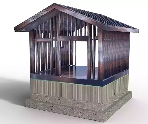 basic frame with footing Free 3D model