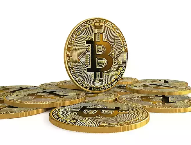Bitcoin group of bitcoins 3D model