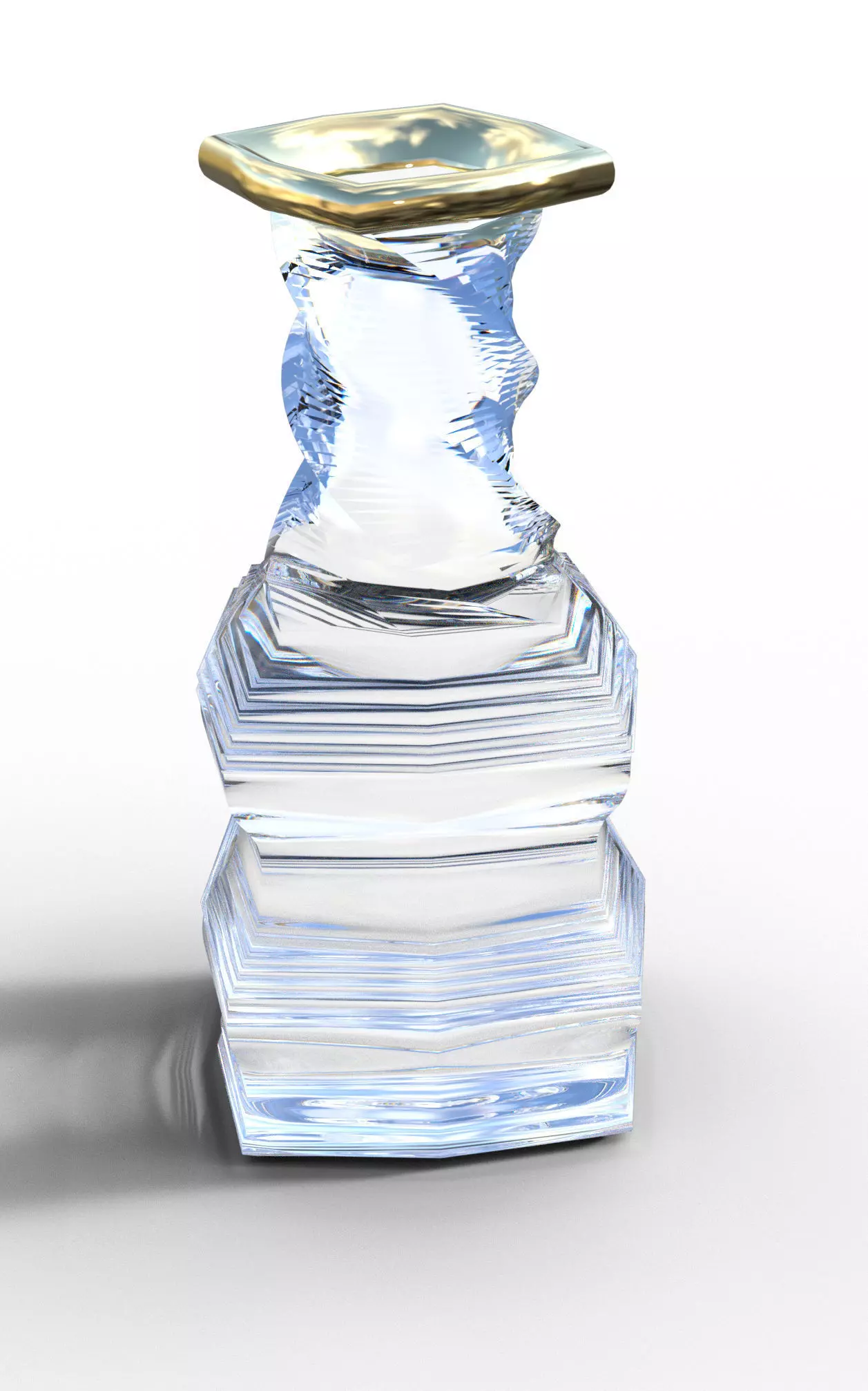Ribbed glass decanter Free 3D model