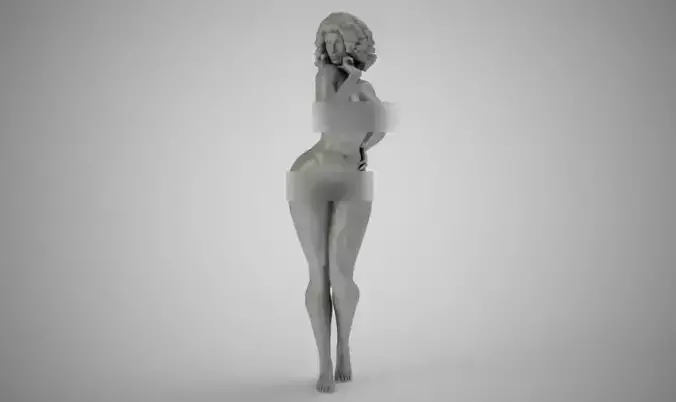 Coquettish nude woman 3D print model