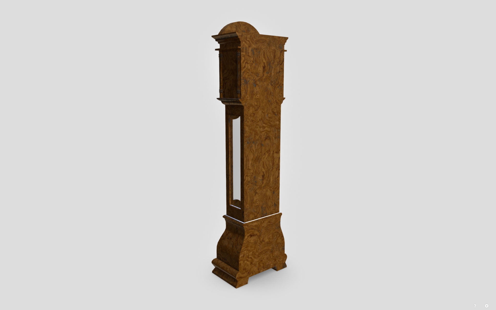 Floor Clock Low-poly 3D model_3