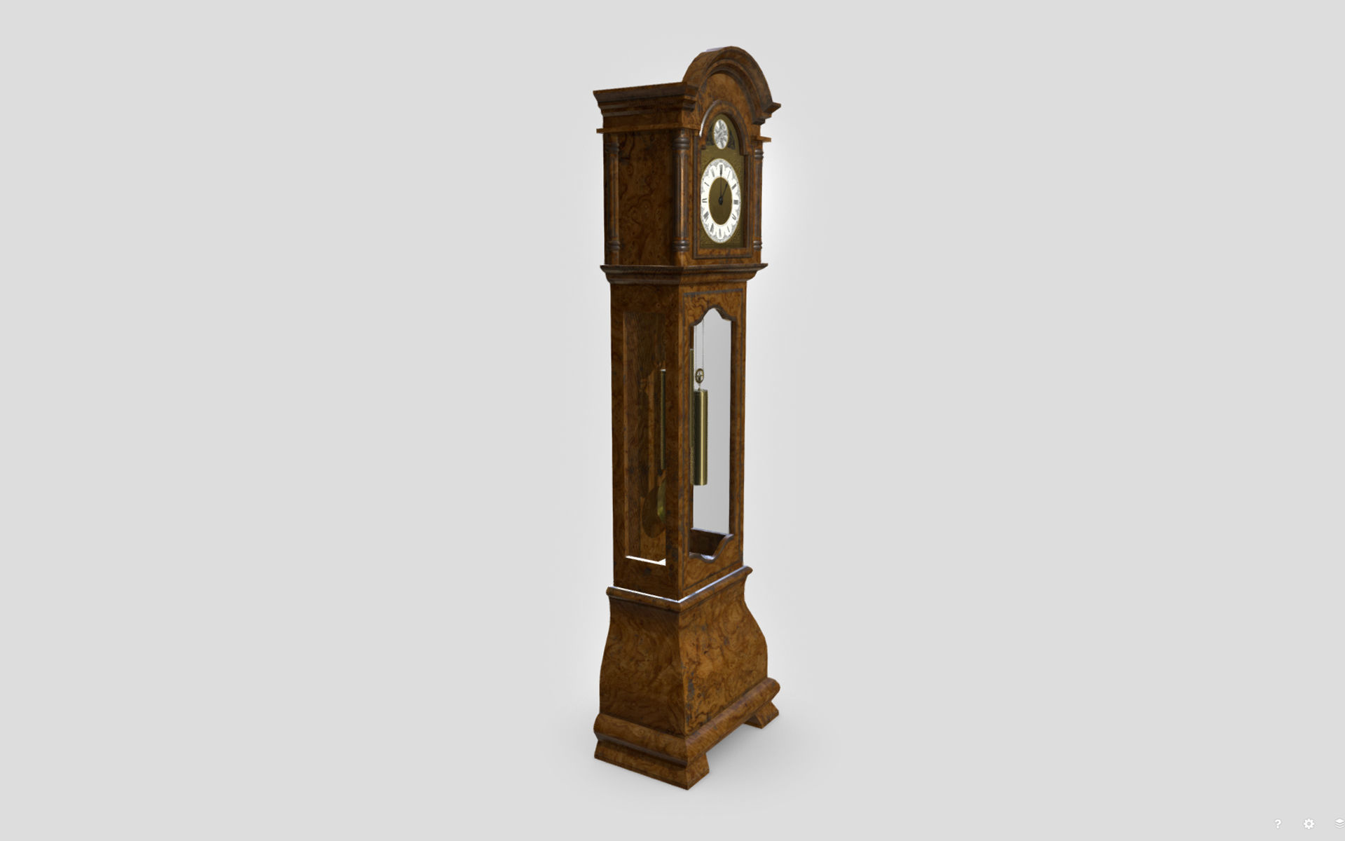 Floor Clock Low-poly 3D model_2