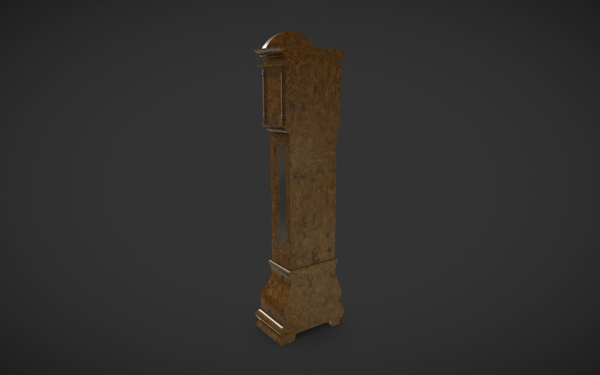 Floor Clock Low-poly 3D model_8