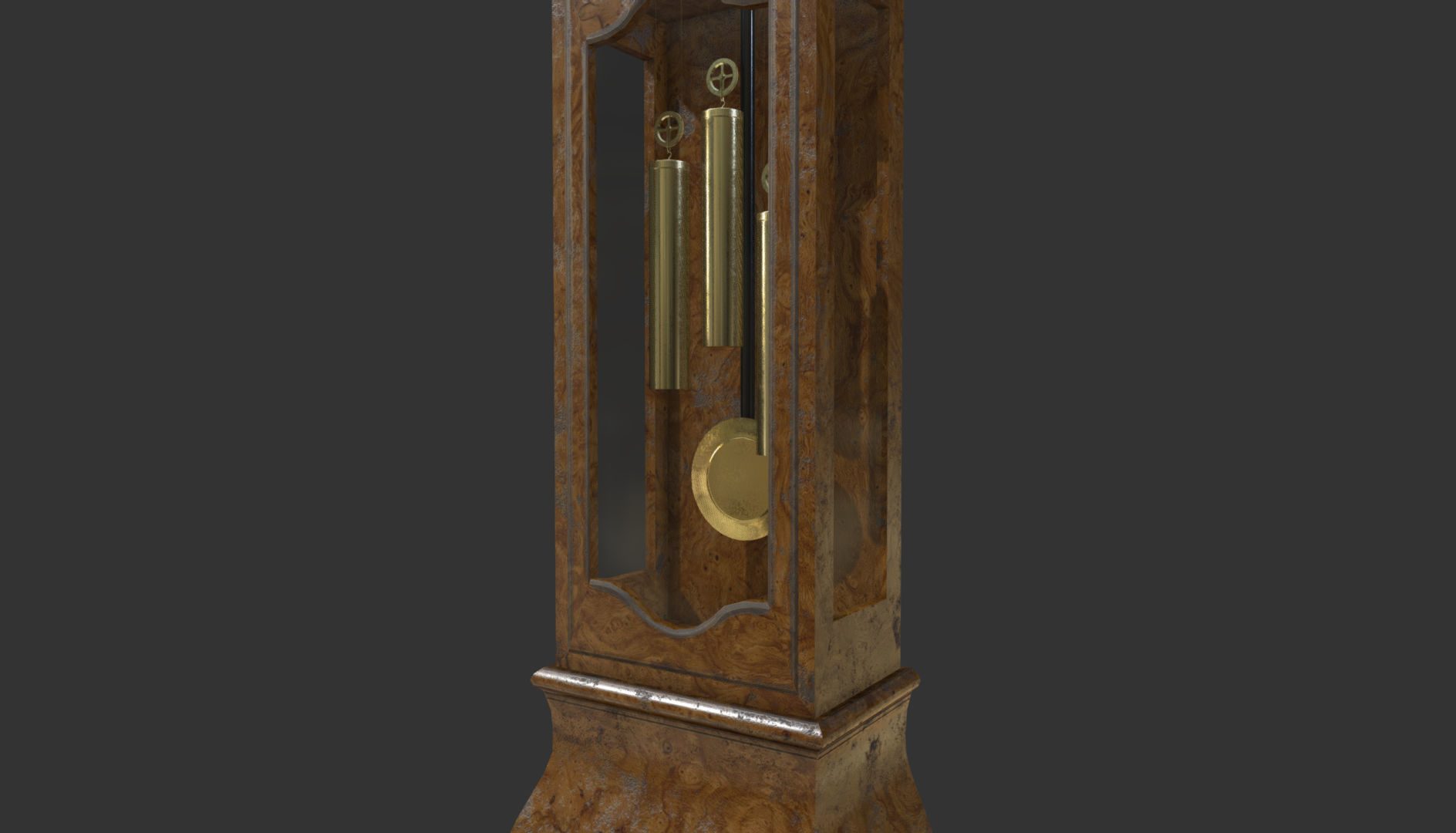Floor Clock Low-poly 3D model_18