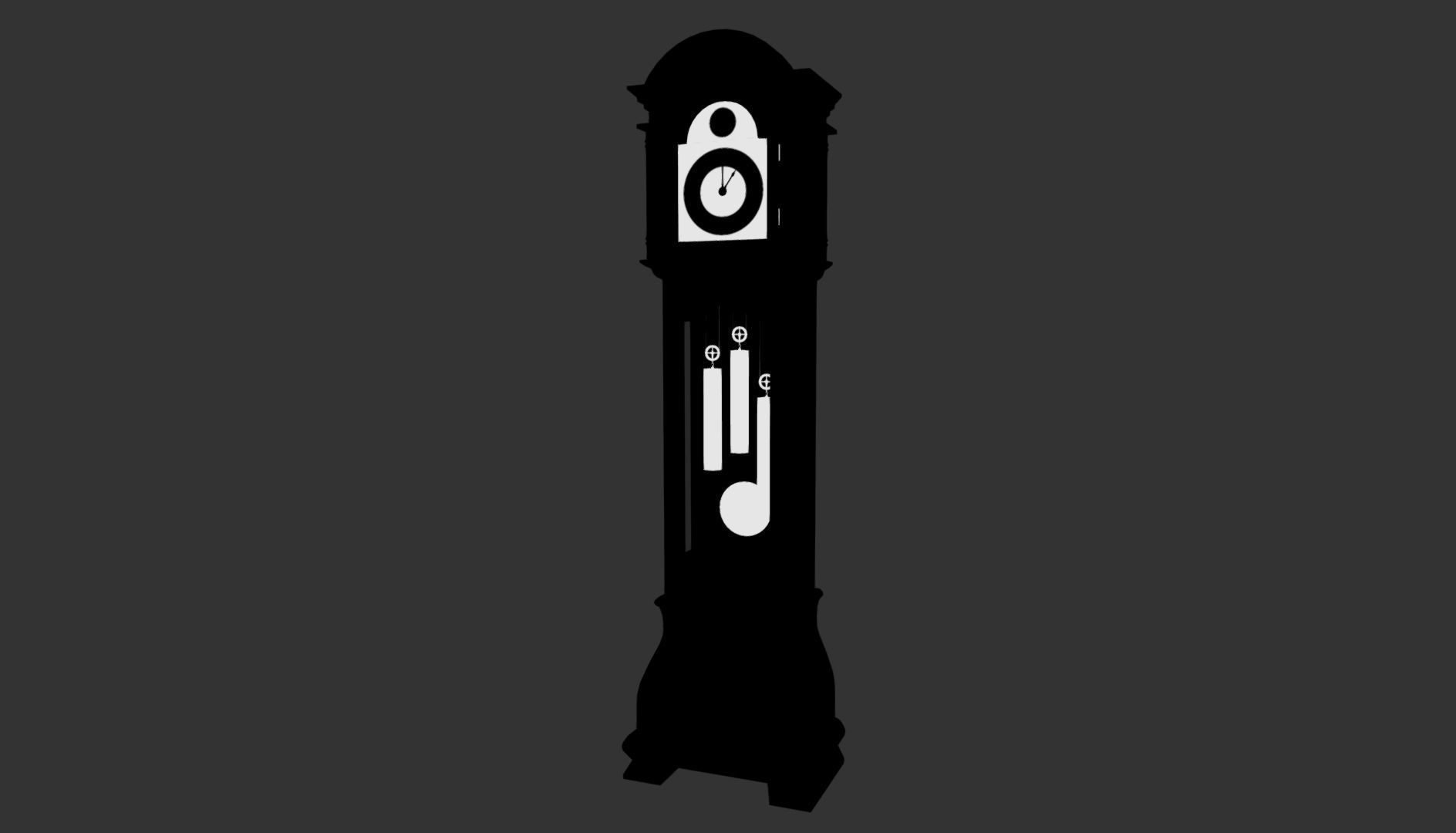 Floor Clock Low-poly 3D model_13