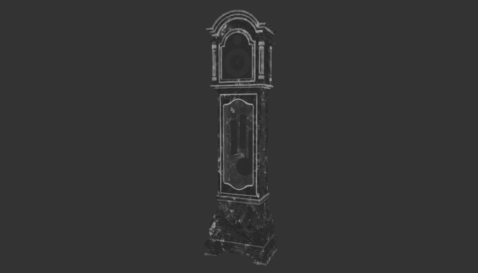 Floor Clock Low-poly 3D model_14
