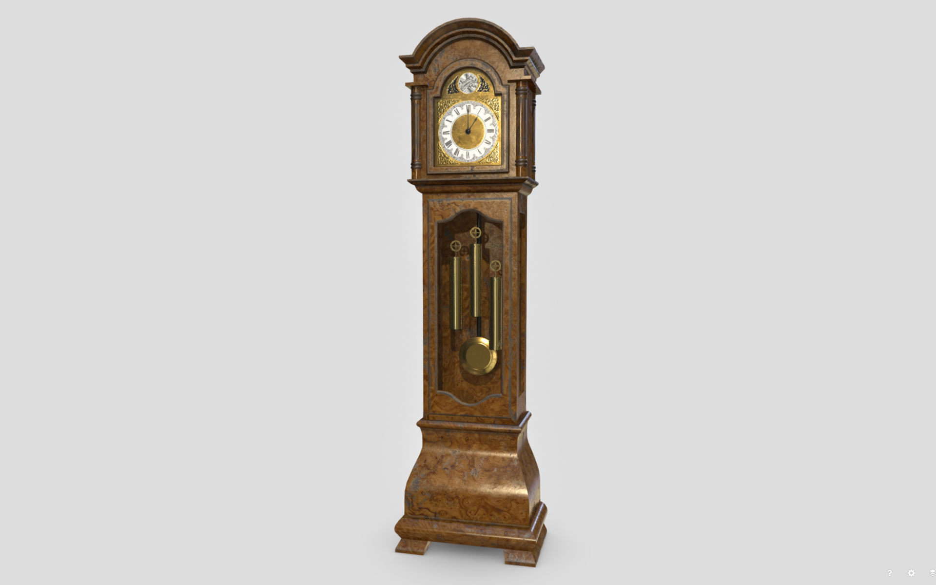 Floor Clock Low-poly 3D model_1