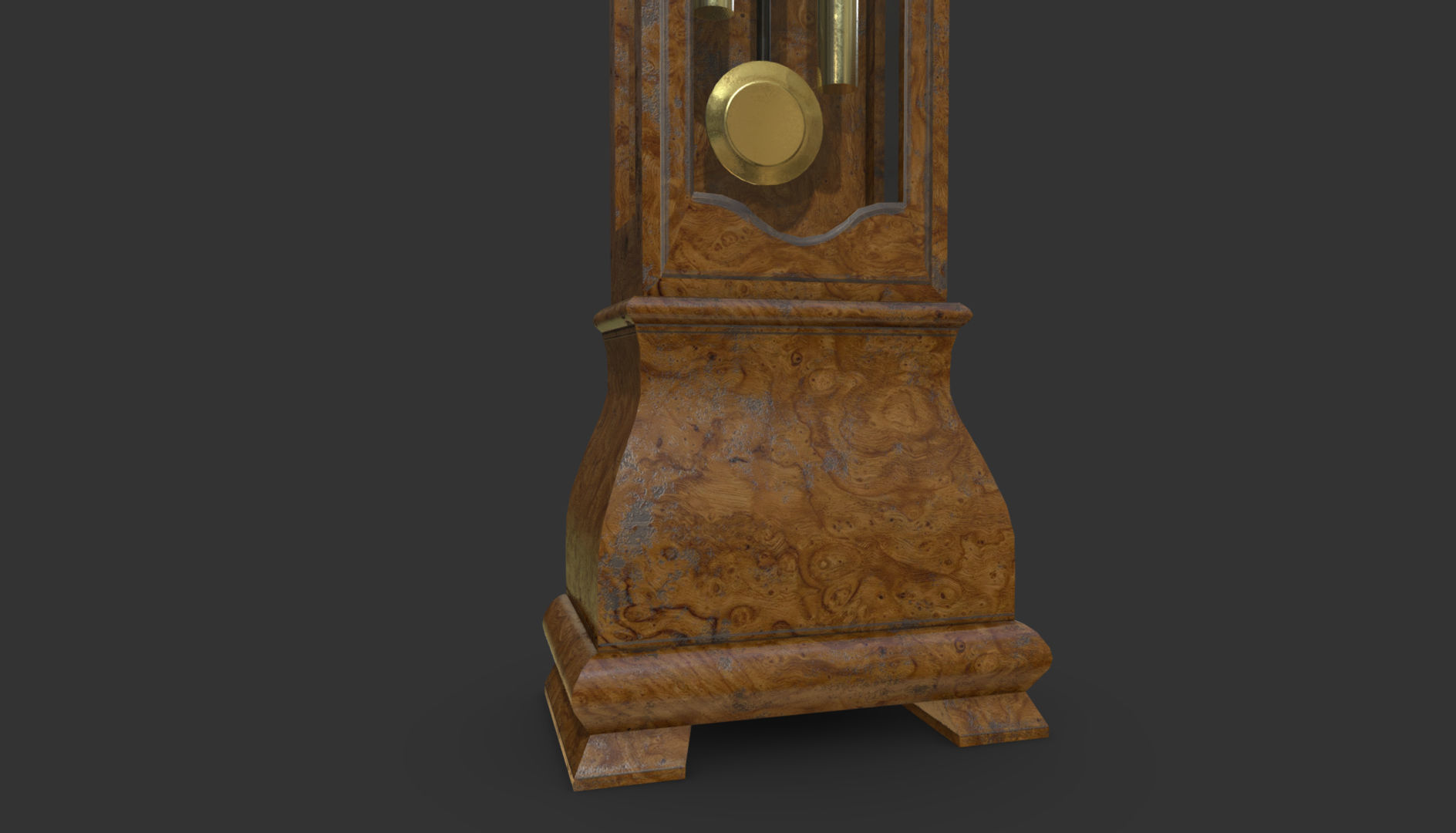 Floor Clock Low-poly 3D model_16