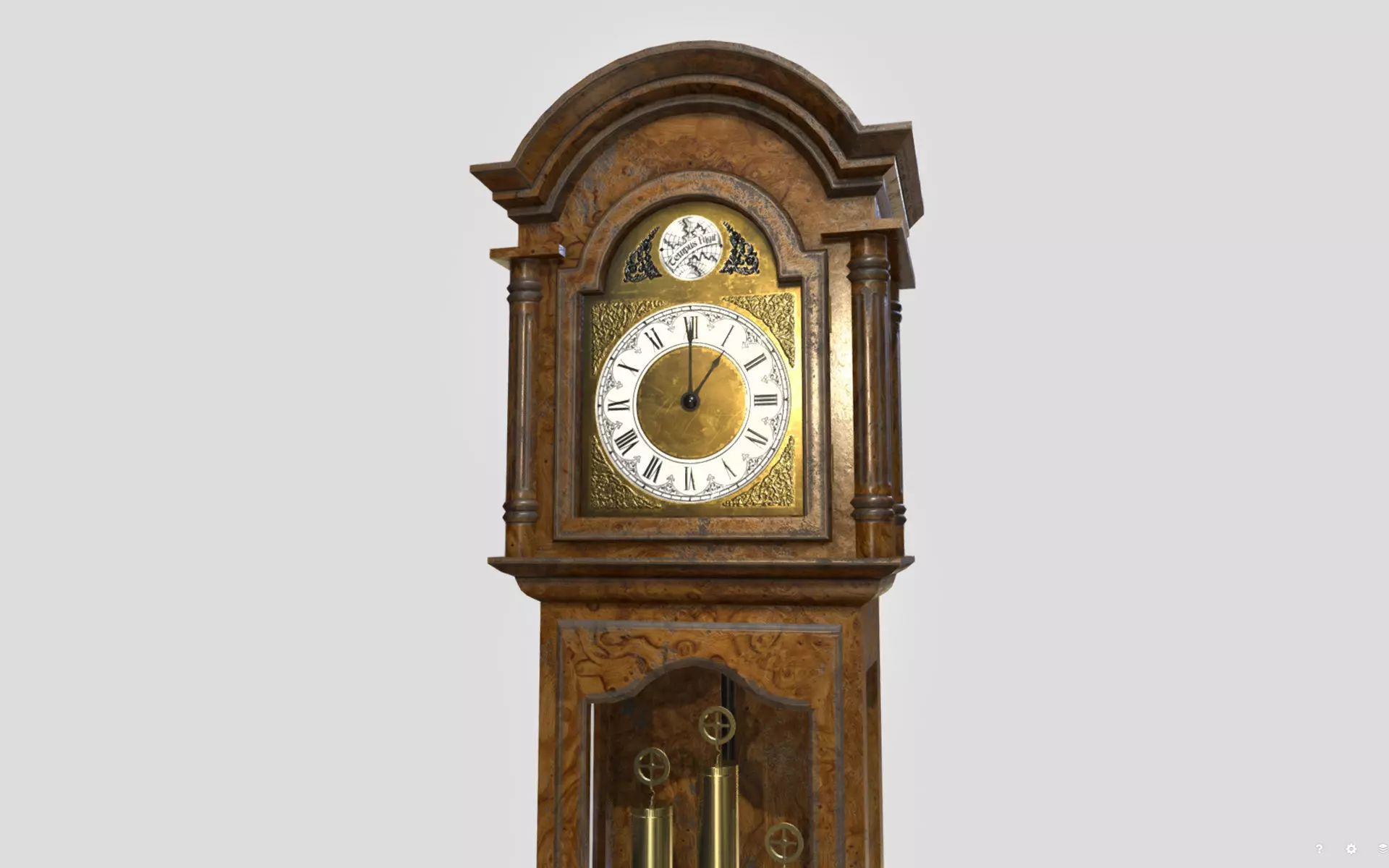 Floor Clock Low-poly 3D model_0