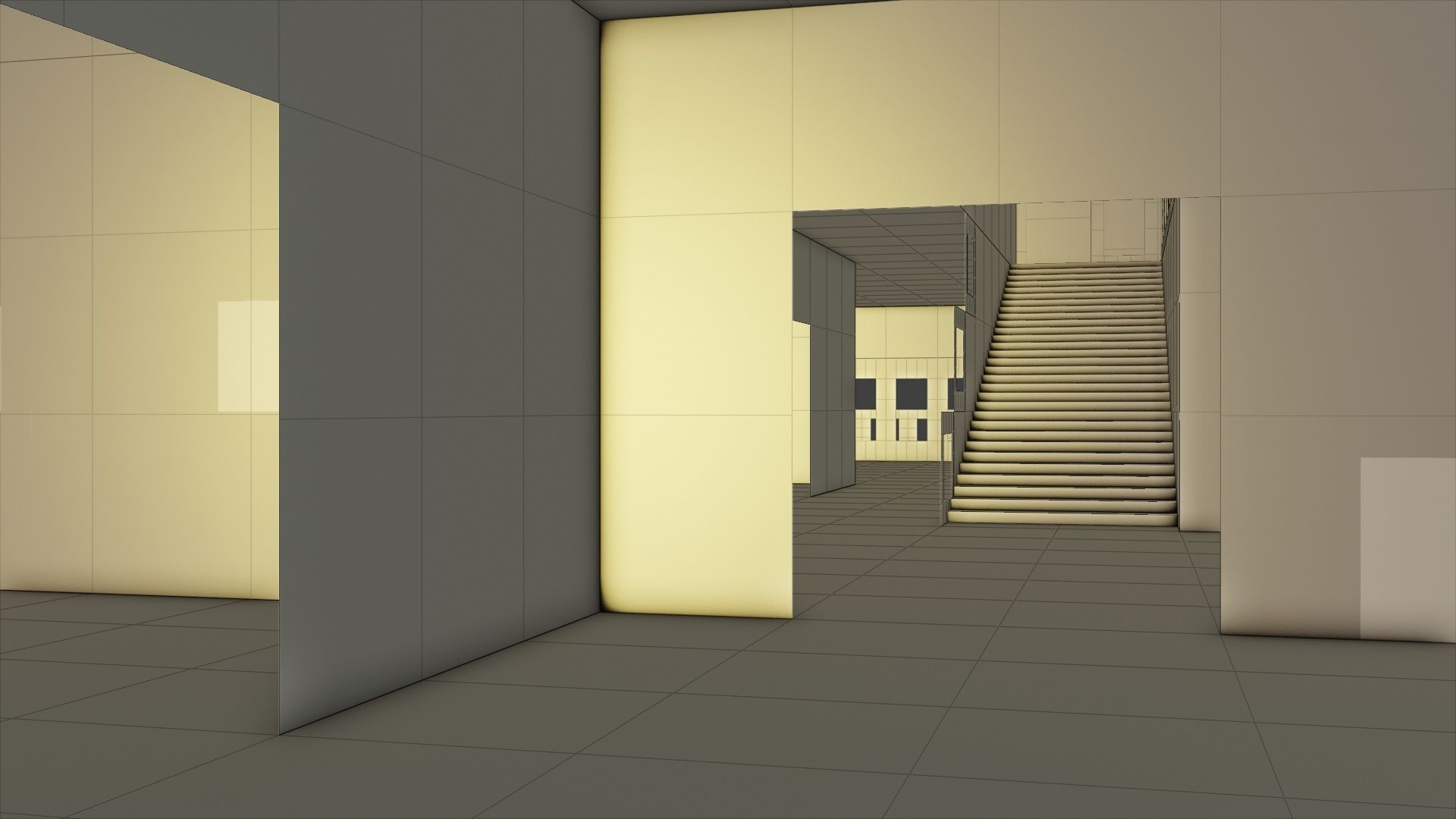 Layout 002 Municipal Building Low-poly 3D model_3