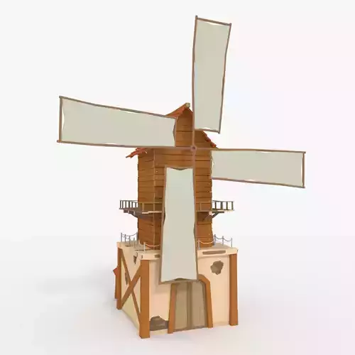 WindMill LowPoly wooden