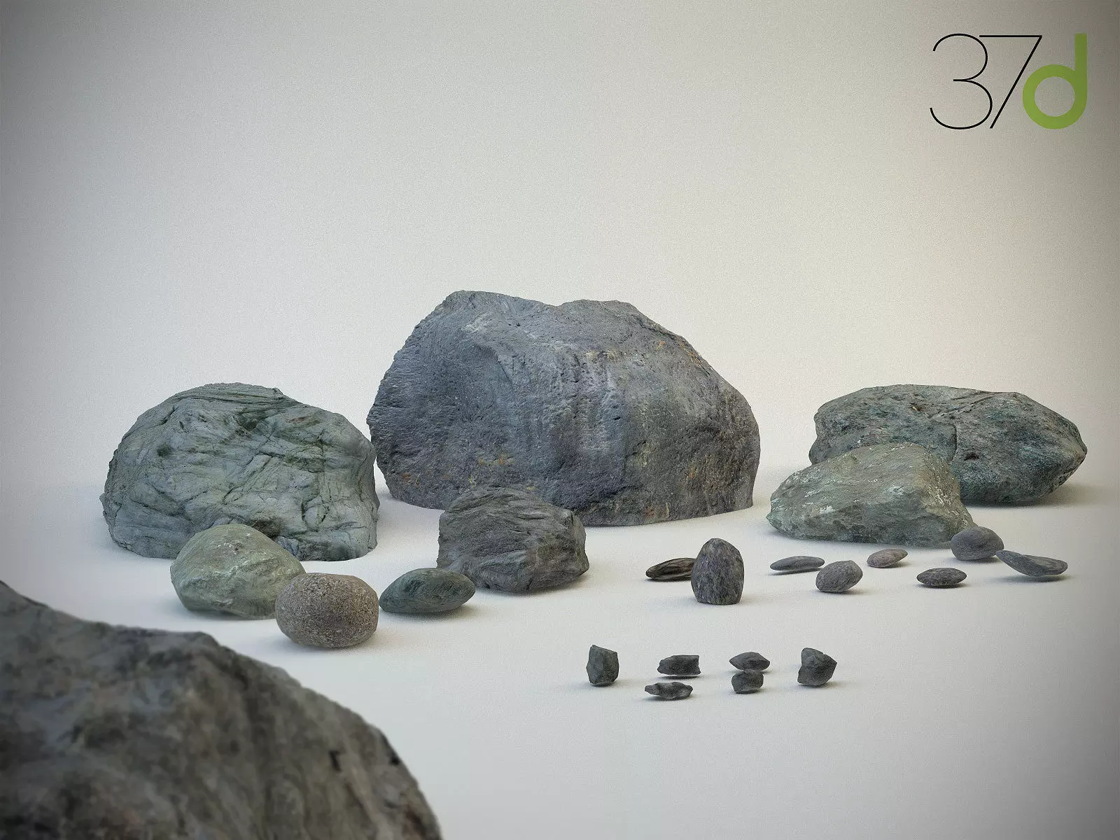 Photorealistic Rocks and Stones 3D model_0