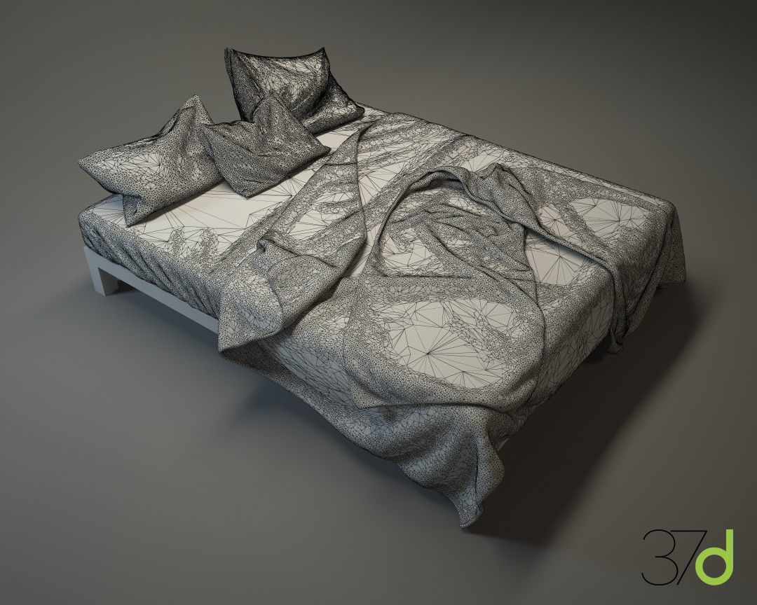 Photorealistic Bed 37d 3D model_3