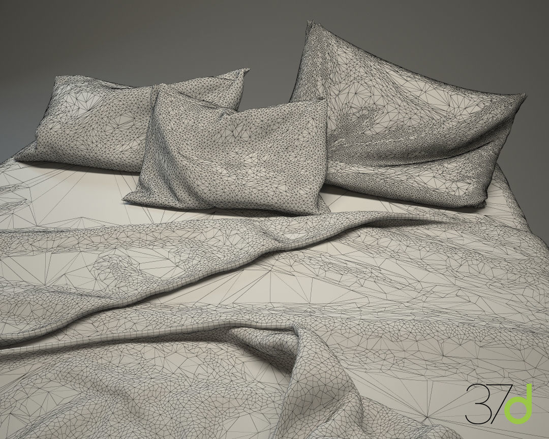 Photorealistic Bed 37d 3D model_4