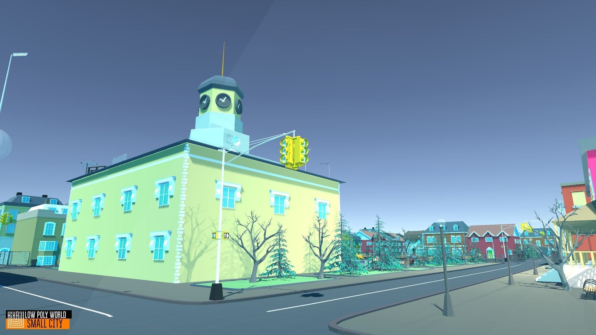 LOW POLY WORLD - SMALL CITY Low-poly 3D model_5