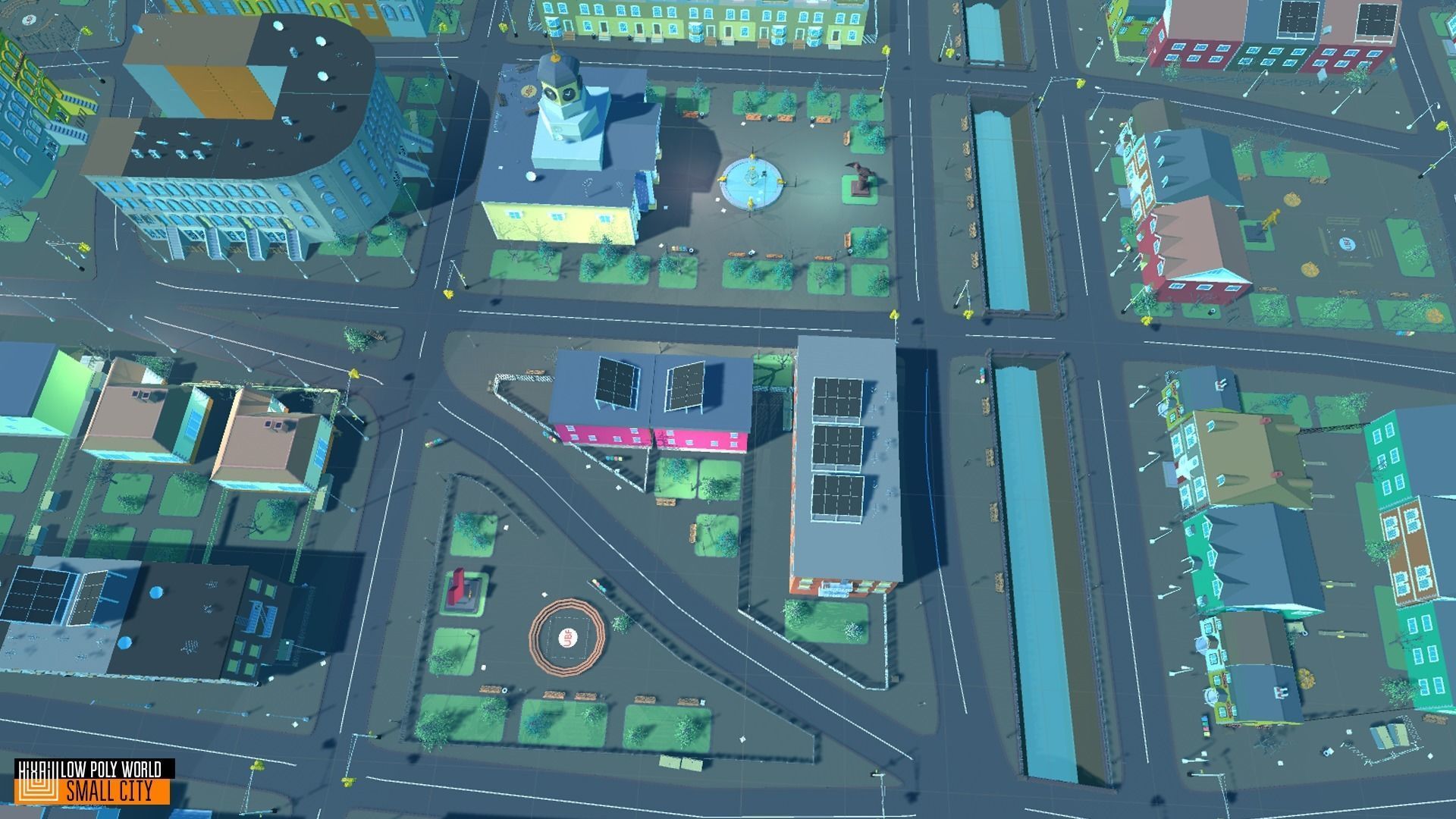 LOW POLY WORLD - SMALL CITY Low-poly 3D model_1