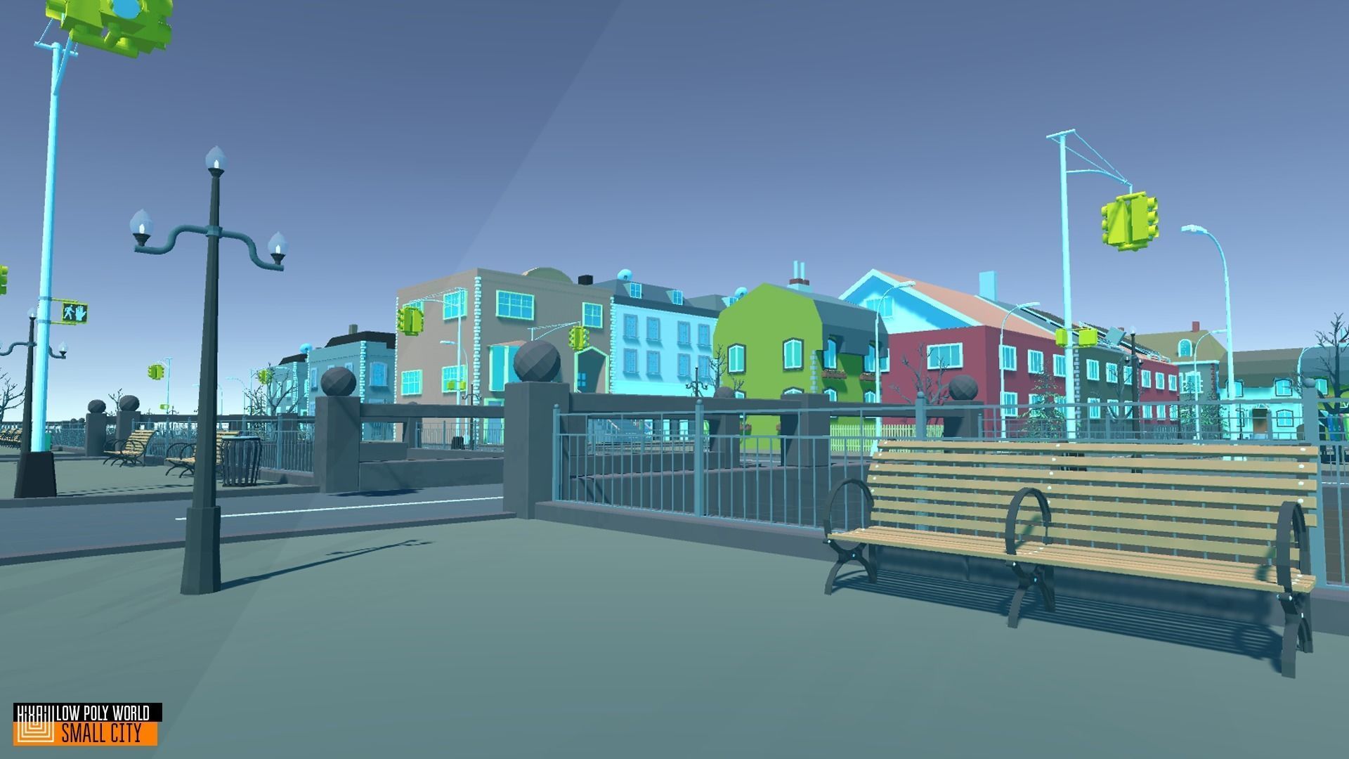LOW POLY WORLD - SMALL CITY Low-poly 3D model_8