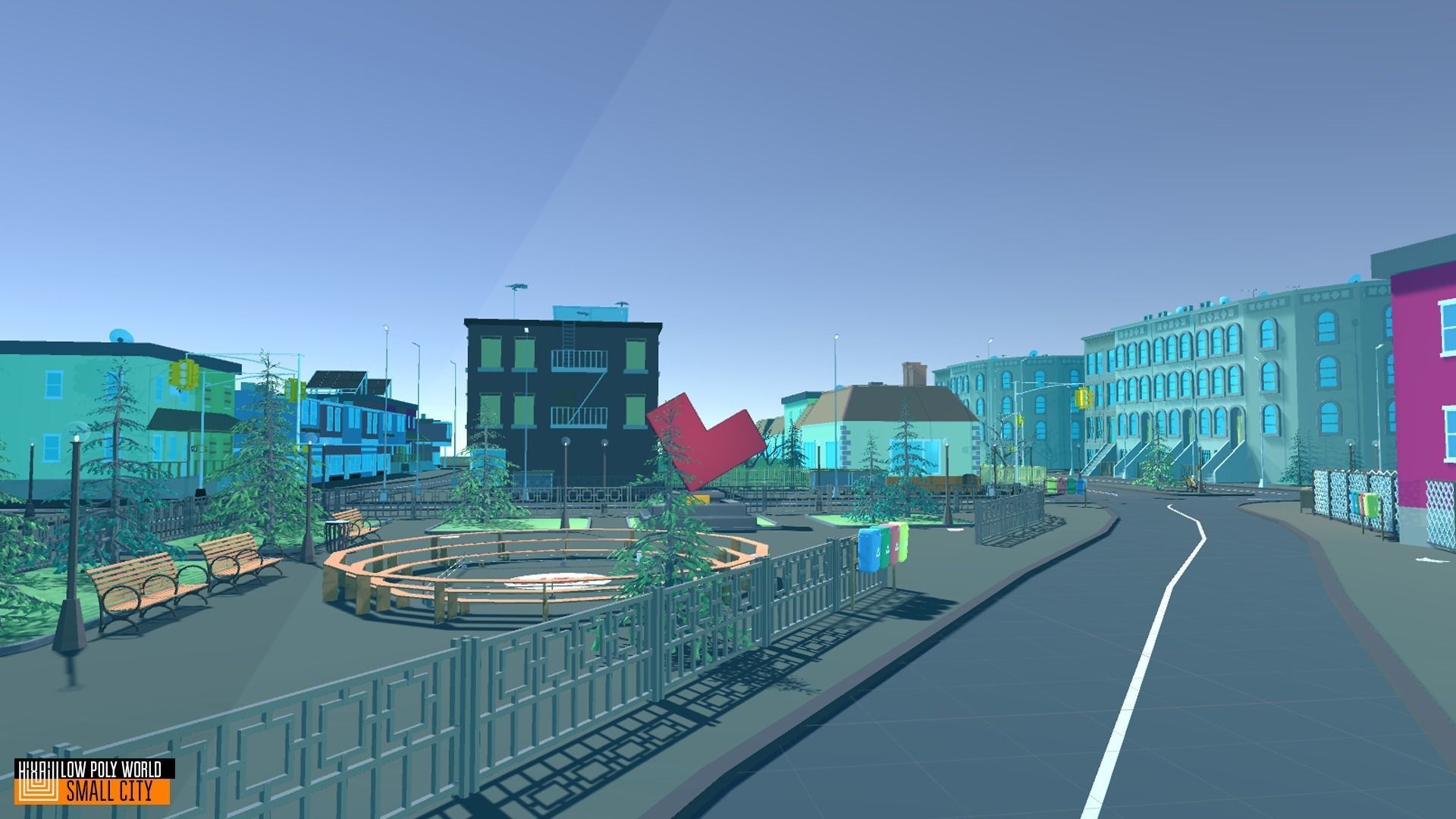 LOW POLY WORLD - SMALL CITY Low-poly 3D model_6